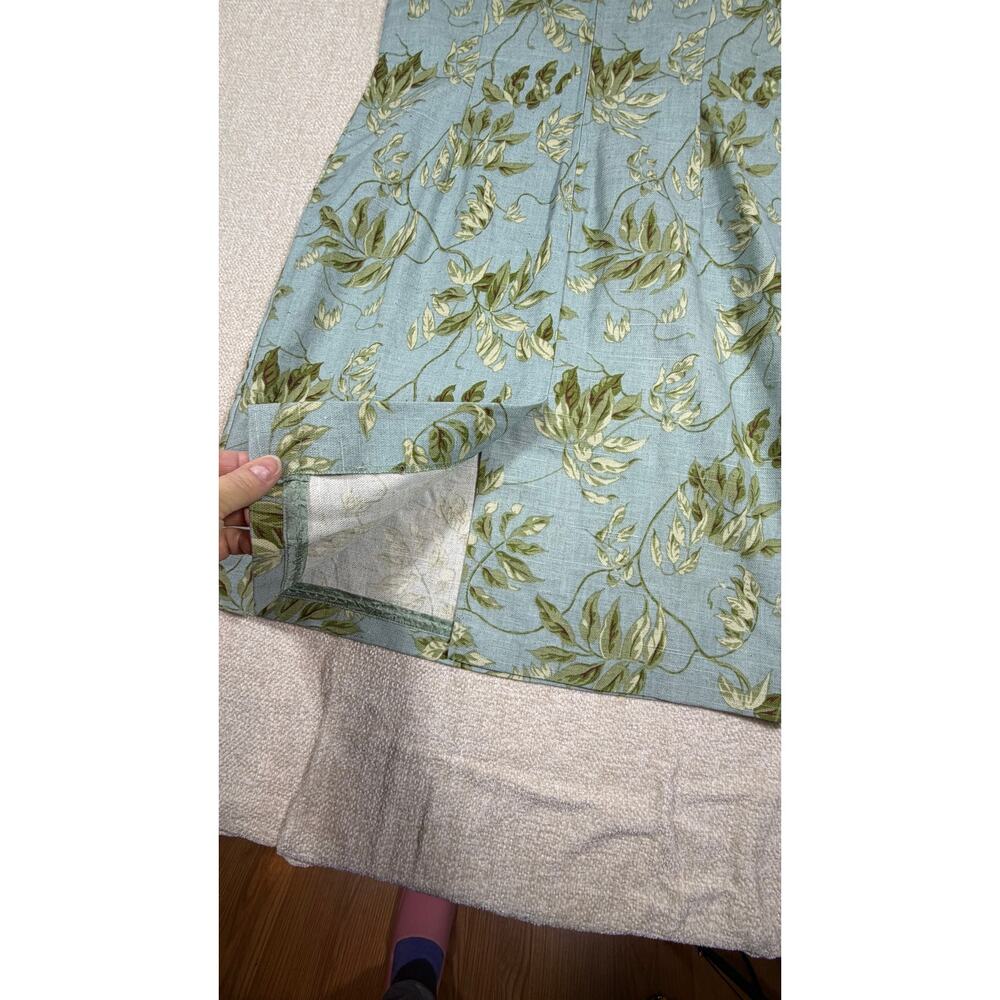 Coldwater Creek Women 12 Blue Floral Linen Blend Sleeveless Knee Length Dress - Picture 7 of 7